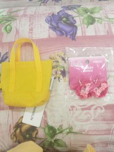 COMBO of Miniso Barbie Earrings And Coin Purse