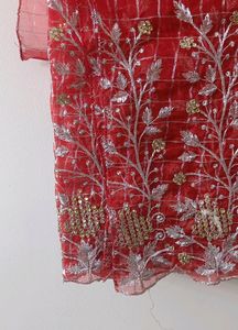 Red Organza Fabric1 Mtr