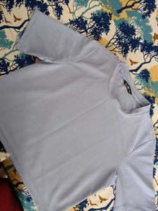 Light Blue Ribbed Crop Top