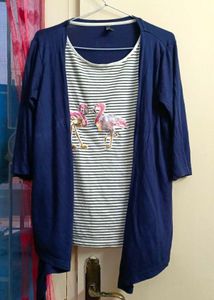Striped Flamingo Tee💙
