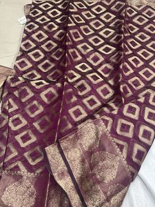 Elegant Purple Banarasi Saree