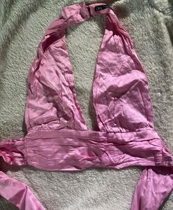 ZARA Bralette Satin Backless Tie Top