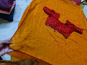 Beutiful Combination Saree An Blouse 😍