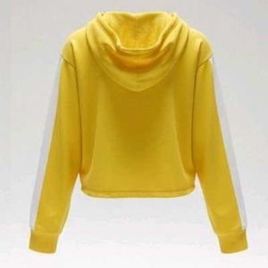 Yellow Cropped Hoodie
