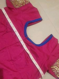 Hot Pink Kundan Work 36 Bust Blouse