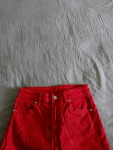 Cherry red Wide Leg Pants