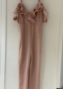 Elegant Pink Ruffle Jumpsuit