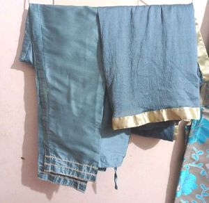 Elegant Teal Embroidered kurta Set -Libas (Size S)