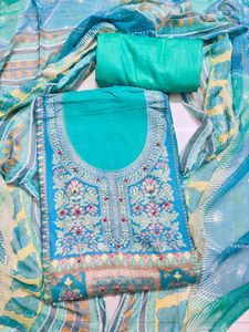 Teal Embroidered Salwar Kameez