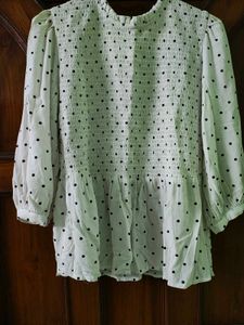 Pantaloons Polka Dot Smocked Top