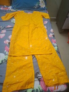 Yellow Embroidered Kurta Set