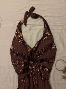 Sequin Halter Y2K Dress (Beaded)