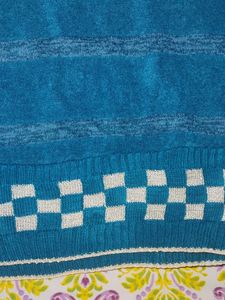 Embellished Blue Knit Pullover