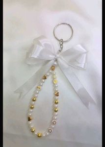 Pearl &amp; Bow Keychain Set(Set Of Two)