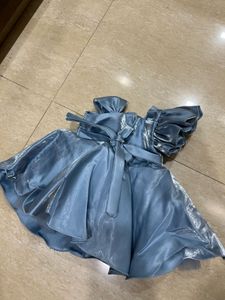 Elegant Blue Flower Girl Dress