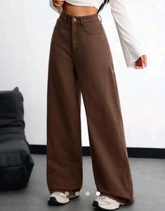 Brown Wide Leg Jeans