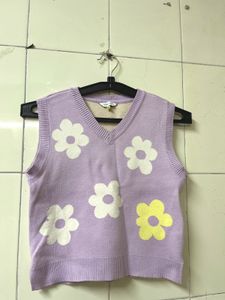 Floral Knit Vest