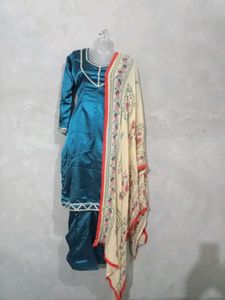 Sea Green Satin Salwar Suit
