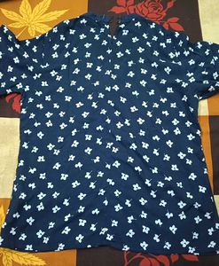 A Navy Blue Floral Top