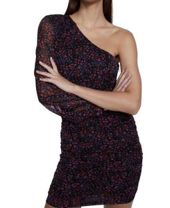 One Shoulder Floral Midi Dress