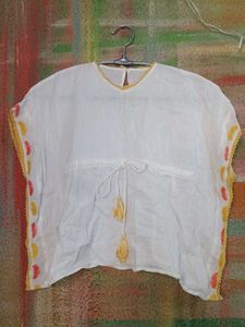 Boho White Tunic Top