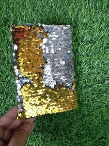 Sequin Mini A6 Golden And Silver Diary