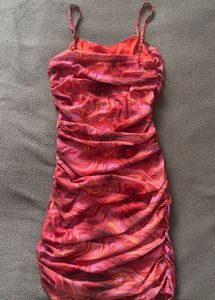Red &amp; Pink Bodycon Mini Dress