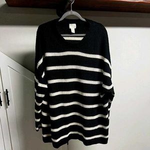H&amp;M oversized Striped Pullover Sweater