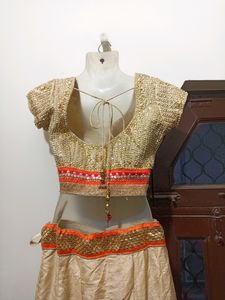 Golden Lehnga And Blouse For Sale