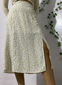 Floral Print A Line Skirt