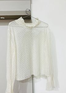 Off white Net Top