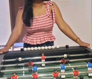 Pink Gingham Tie Strap Smocked Top