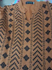 Orange Knit Tunic Top