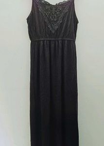 Black Sleeveless Gown Type Dress(New)