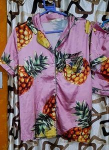 Pineapple Print Pajama Set