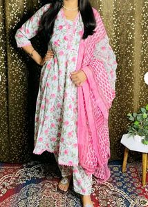 New Cotton Anarkali Suit set