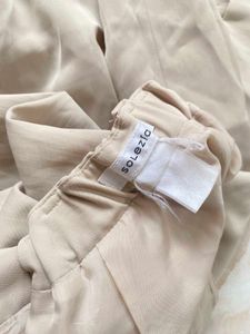 Beige Wide Leg Pants