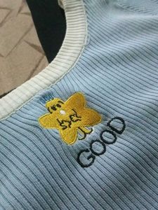 Cute Light Blue Crop Top