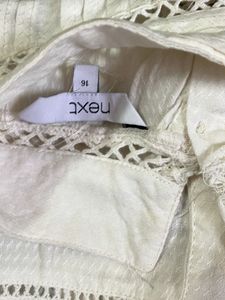 NEXT White Crochet Trim Blouse