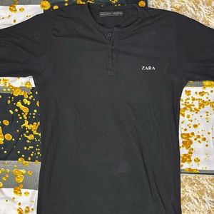 ZARA Navy Blue &amp; Black Sweat T-Shirt For Mens