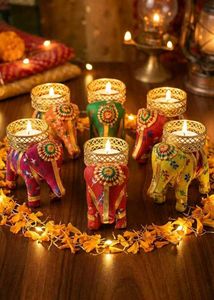 Elephant Tealight Holders Set of 6