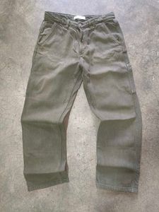 Vintage ZARA 1975 Green Denim Carpenter Pant