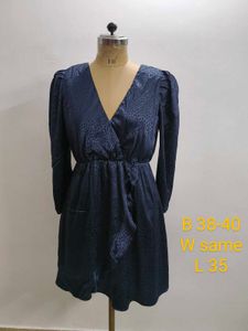 Navy Satin Dress(Fixed Price)