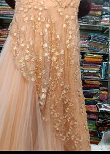 Elegant Peach Ethnic Gown