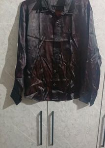 Mens Party Wear Silk Blend Triple Collor Shirt