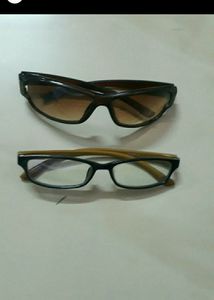 TWO GLASSES ONE SUNGLASS AND COMEN COMPUTER