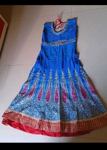 Blue Embroidered Anarkali Dress