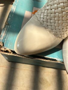 Vintage White Woven Mules