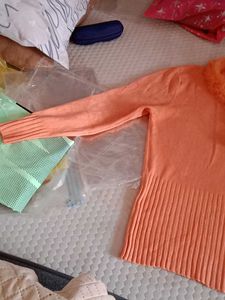 Peach Knit Sweater only 1time use