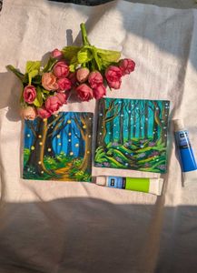Mini Original Forest Acrylic Paintings (Set of 2)